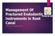 Management of fractured endodontic instruments in root canal