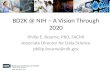 BD2K @ NIH - A Vision Through 2020