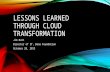 Lessons Learned Through Cloud Transformation CSA PRESENTATION 10-19-15