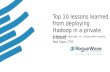 Top 10 lessons learned from deploying hadoop in a private cloud