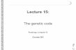 281 lec15 the_geneticcode