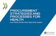 Procurement strategies and processes for health