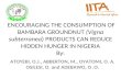 Encouraging The Consumption Of Bambara groundnut (Vigna subterranea) Products can reduce hidden hunger in Nigeria