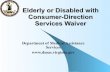 Elderly or Disabled with Consumer Direction Services Waiver