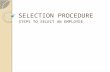 Selection procedure