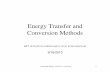 Lecture 3a: Toolbox 1: Energy transfer and conversion methods