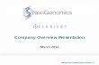 NeoGenomics Company Overview Presentation 2016 03 14