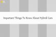 Important Things To Know About Hybrid Cars