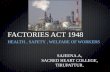 Factories act 1948 health, safety and welfare of workers