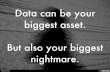Data can be your biggest asset.  But also your biggest nightmare.
