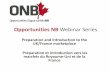Opportunities NB Webinar Series: Preparation and Introduction to the UK/France Marketplace