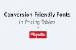 Conversion friendly fonts in pricing tables