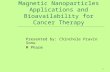 Magnetic nanoparticles applications and bioavailability for cancer therapy