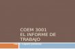 COEM 3001 INFORME DE TRABAJO