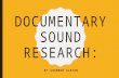 Documentary Sound, Narrative and Specific Features research