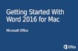 Getting started with Word 2016 for Mac