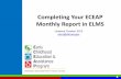 Completing Your ECEAP Monthly Report in ELMS