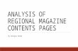Analysis of regional magazines contents page