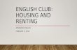 English Speaking Club: 2/5 Housing and Renting