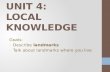 Unit4: Local knowledge