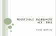BBA-SEM-5-MERCANTILE LAW- Negotiable instrument act, 1882