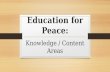 Education for Peace: Knowledge/Content Areas