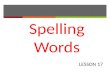 Spelling words l17