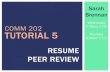 Comm202 - Tutorial 5 Peer Review Resume (SarahBrennan)