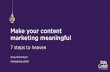 Make your content marketing meaningful | Sticky Content | Amy Nicholson