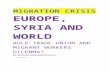 MIGRATION CRISIS EUROPE, SYRIA AND WORLD ROLE TRADE UNION AND MIGRANT WORKERS DILEMMA?