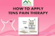How To Apply Tens Pain Therapy