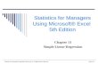 Statistics for managers using microsoft excel