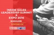 Inside sales leadership summit & expo 2016,Bengaluru