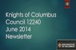 Knights Of Columbus Council 12240 June 2014 Newsletter