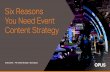 Six Reasons You Need Event Content Strategy