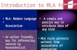 Introduction to mla citation format