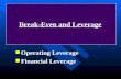Operating Leverage - Finacial leverage & Break-Even