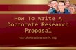 How to write a doctorate research proposal