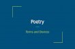 Poetry: Terms, Devices, and Figurative Language