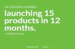 UX lessons learned launching 15 products in 12 months