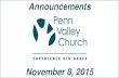 Penn Valley Church Announcements 11 8-15