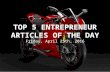 TOP 5 ENTREPRENEUR ARTICLES OF THE DAY FOR MARCH 25TH OF 2016