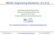 MEE1002 Engineering Mechanics L31-L34