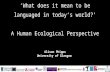 Keynote - A Human Ecological Perspective (A. Phipps)