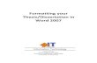 Formatting your Thesis/Dissertation in Word 2007