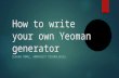 How to write your own yeoman generator