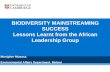 Biodiversity mainstreaming success: lessons learnt from the African leadership group
