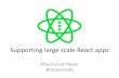 Supporting large scale React applications