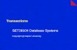 Transactions SET08104 Database Systems
