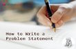 How to write a problem statement